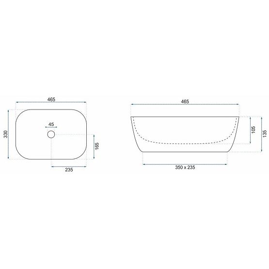 Nábytkové umývadlo Rea Belinda COPPER BRUSH / Čierna