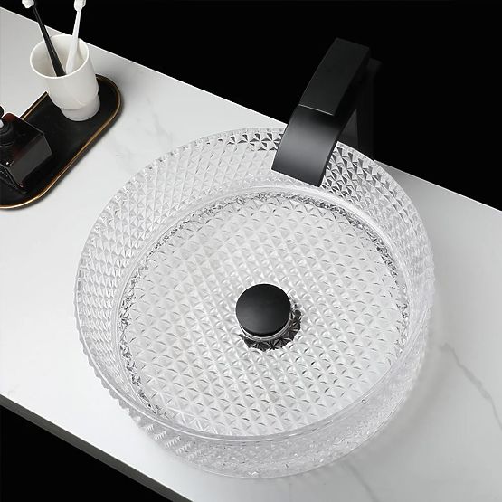 Nábytkové umývadlo Rea Cristal Transparent 35