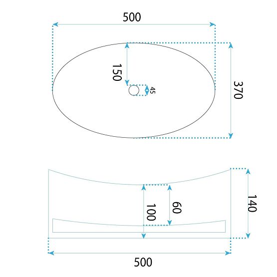 Nábytkové umývadlo Rea Harper Transparentné