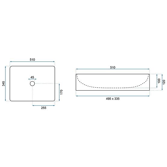 Nábytkové umývadlo REA Inga Black Marble Mat