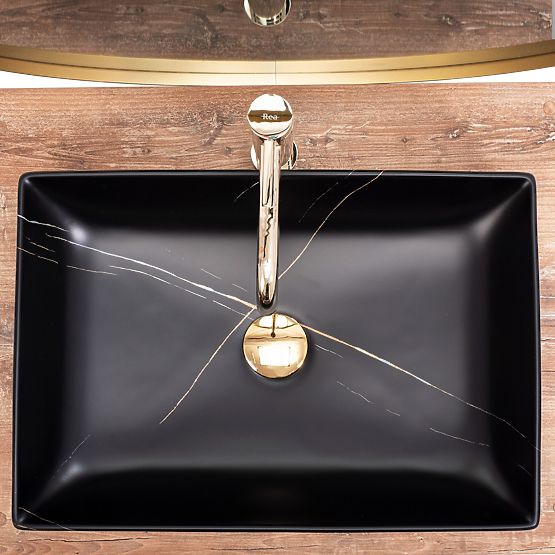 Nábytkové umývadlo REA Inga Black Marble Mat