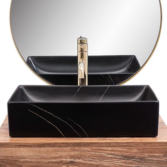 Nábytkové umývadlo REA Inga Black Marble Mat