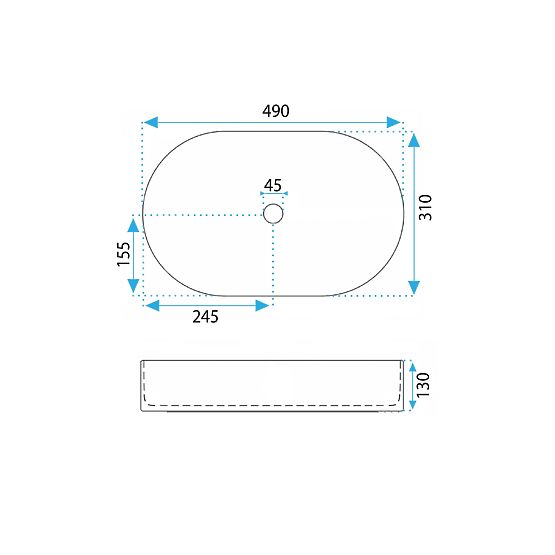 Nábytkové umývadlo Rea Vanda Baby Blue Matt