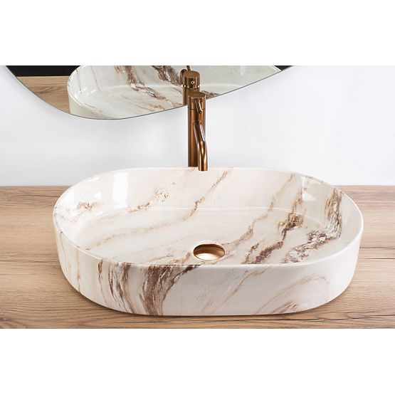 Nadčasové umývadlo na dosku Rea Nadia 60 Marrone