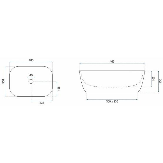 Nadčasové umývadlo Rea Belinda White GOLD BRUSH