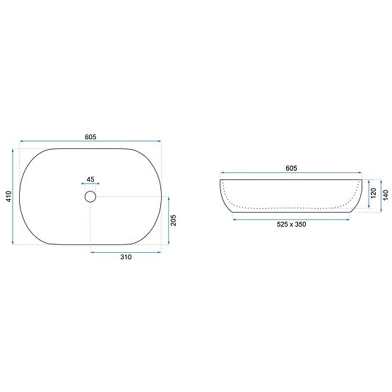 Nadčasové umývadlo Rea CLEO 61 Gold Edge