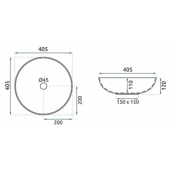 Nadčasové umývadlo Rea Fibo čierne matné
