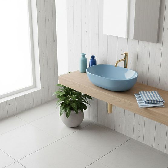 Nadčasové umývadlo Rea LISA L.BLUE SHINY