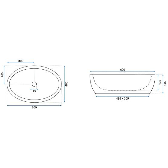 Nadčasové umývadlo Rea Meryl Black / Gold