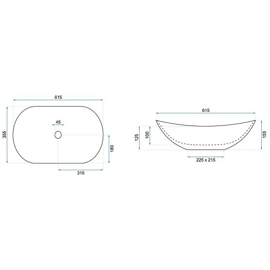 Nadčasové umývadlo Rea Royal 60