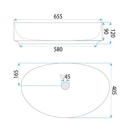 Nadčasové umývadlo Rea SABINA 65