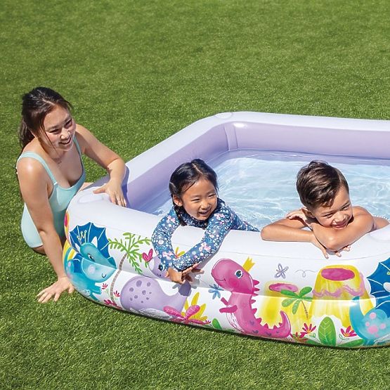 Nafukovací bazénik s prístreškom pre deti fialový INTEX 57470-DINO