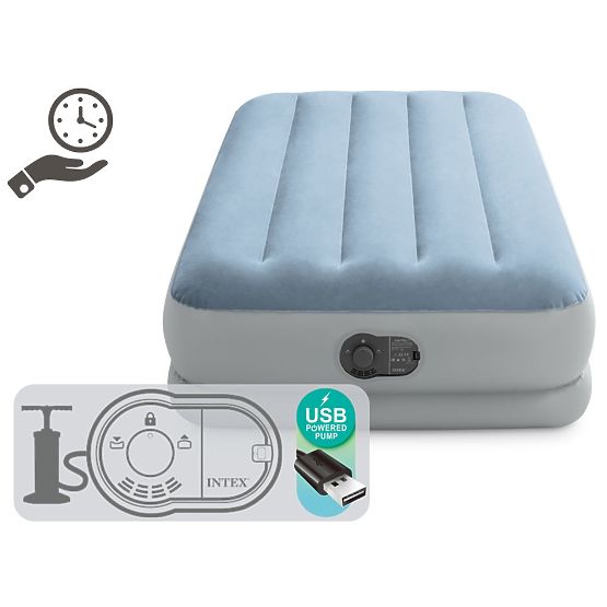 Nafukovací matrac pre jednu osobu 191x99x36 cm s vstavanou elektrickou USB pumpou posteľ INTEX 641