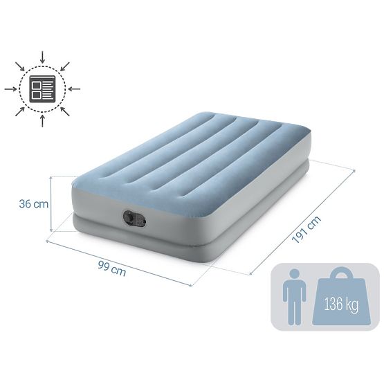 Nafukovací matrac pre jednu osobu 191x99x36 cm s vstavanou elektrickou USB pumpou posteľ INTEX 641