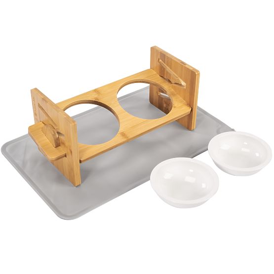 Nastaviteľné Keramické Misky pre Psa alebo Mačku so Silikónovou Podložkou Sada PJ-082