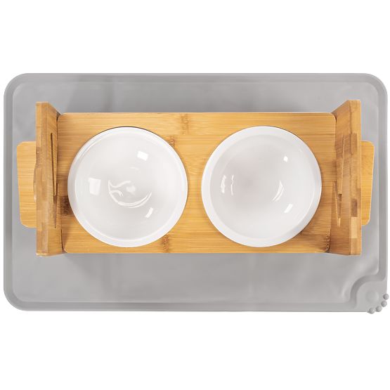 Nastaviteľné Keramické Misky pre Psa alebo Mačku so Silikónovou Podložkou Sada PJ-082