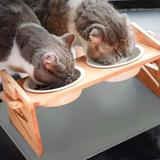 Nastaviteľné Keramické Misky pre Psa alebo Mačku so Silikónovou Podložkou Sada PJ-082