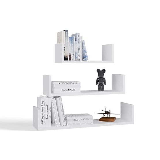 Nástenná Závesná Polica MOBI 3P BIELA