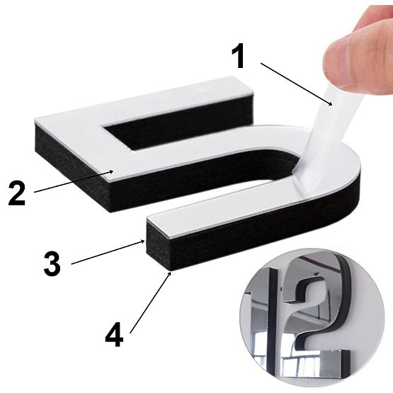 Nástenné hodiny DIY NEPRI 65 - 130 cm - strieborné 3D