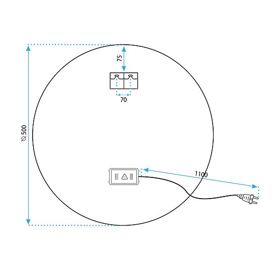 NÁSTENNÉ LED ZRKADLO 50cm HZJ050