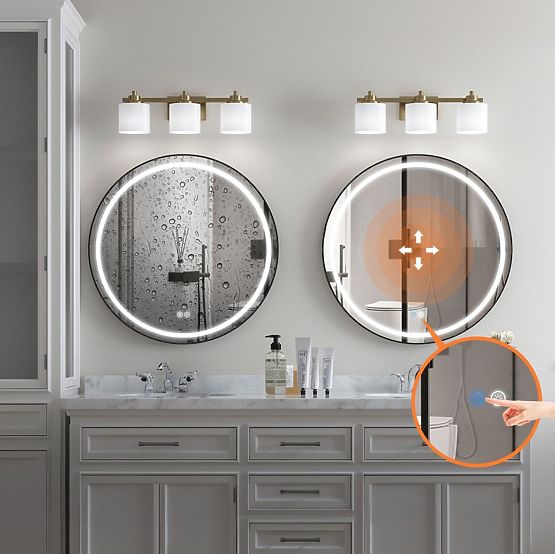 NÁSTENNÉ LED ZRKADLO 50cm MMJ Čierne