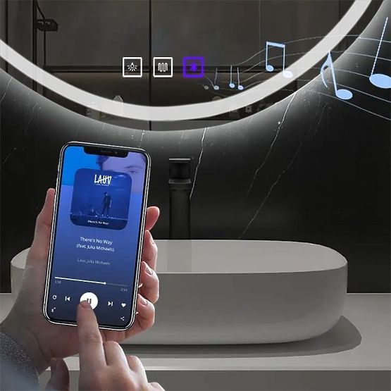 NÁSTENNÉ LED ZRKADLO S BLUETOOTH FUNKCIOU 70x100cm FOG