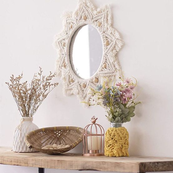 Nástenné zrkadlo BOHO - 50 cm
