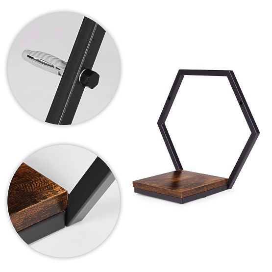 Nástenný kvetináč závesná polica na kvety dekorácia loft hexagón ModernHome