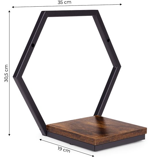 Nástenný kvetináč závesná polica na kvety dekorácia loft hexagón ModernHome