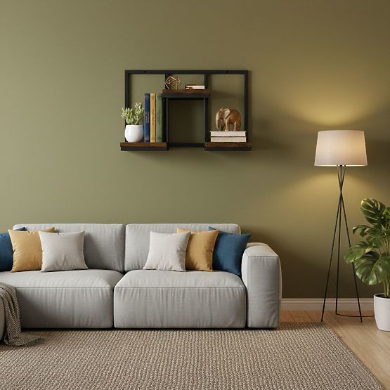 Nástenný kvetinový stojan závesná polica na kvety dekorácia 3 úrovne loft ModernHome