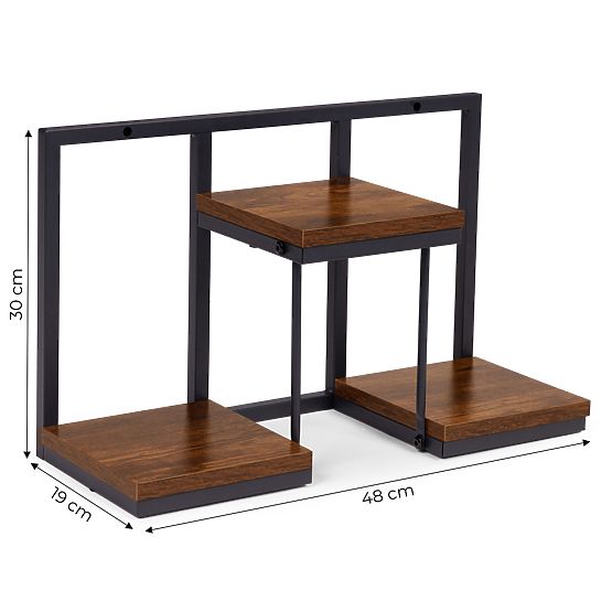 Nástenný kvetinový stojan závesná polica na kvety dekorácia 3 úrovne loft ModernHome