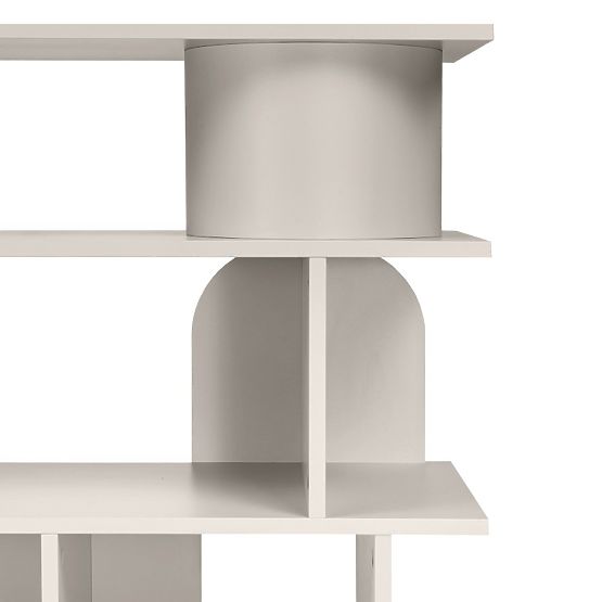 Nízky regál Rangali, kašmírový, zaoblený