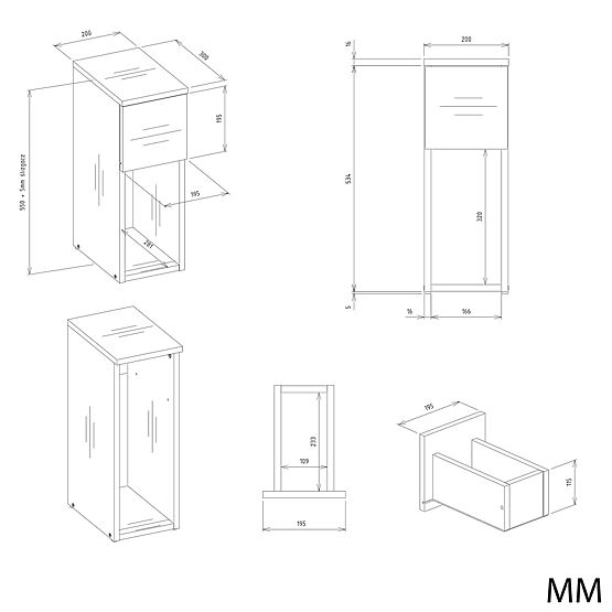 Nočný stolík GALAX 20/1S ARTISAN