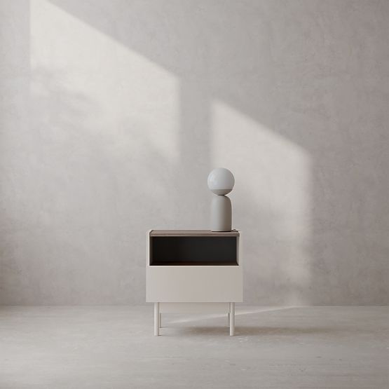 Nočný stolík s zásuvkou Berula, kašmírový, Orech Villa