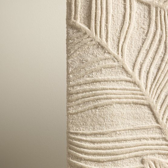 Obdĺžnikový koberec Mona tuftovaný, vlnený, krémový, listy, Veľkosť kobercov: 160x230