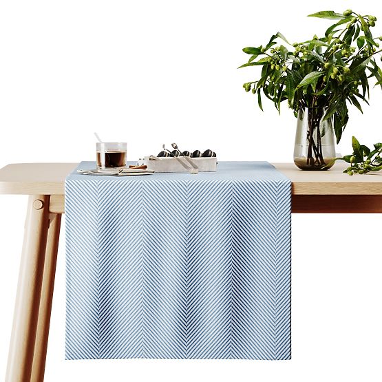 Obrus CLEAR farba námornícka modrá tlačený motív boho 40x140 ameliahome