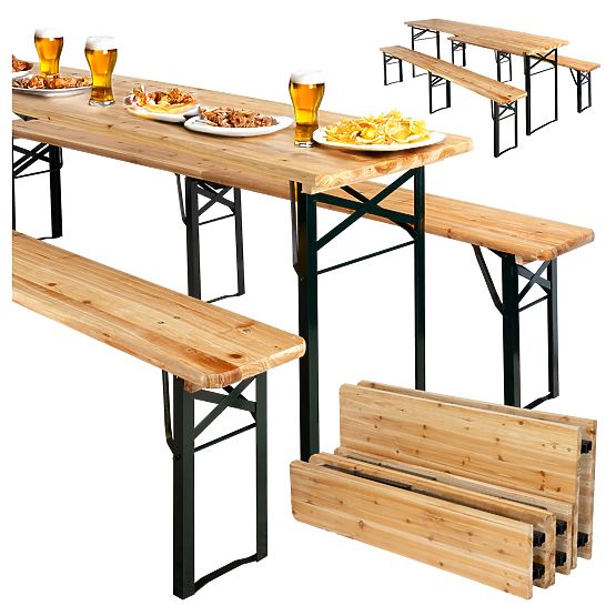 Oceľovo-drevená sada LAGER: stôl + 2 lavice 220 cm