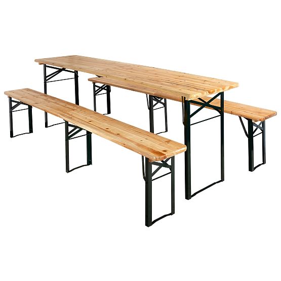 Oceľovo-drevená sada LAGER: stôl + 2 lavice 220 cm