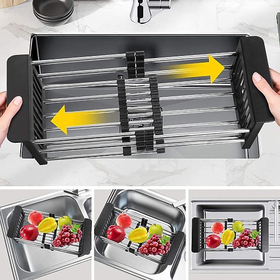 Odkvapkávač košík na drez ORDOS čierny