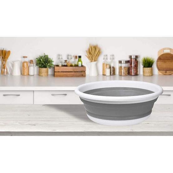 Okrúhla misa 37 cm bielo-sivá ELBA COMPACT 9 litrov