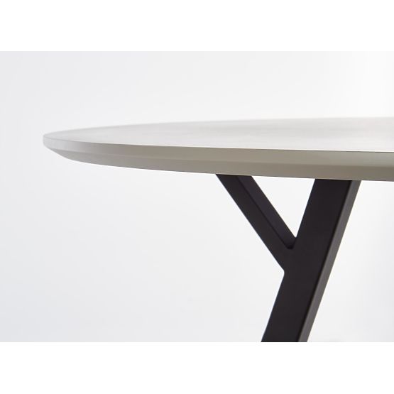 Okrúhly stôl BALROG, konštrukcia - čierna, doska - svetlosivá (2p=1ks)