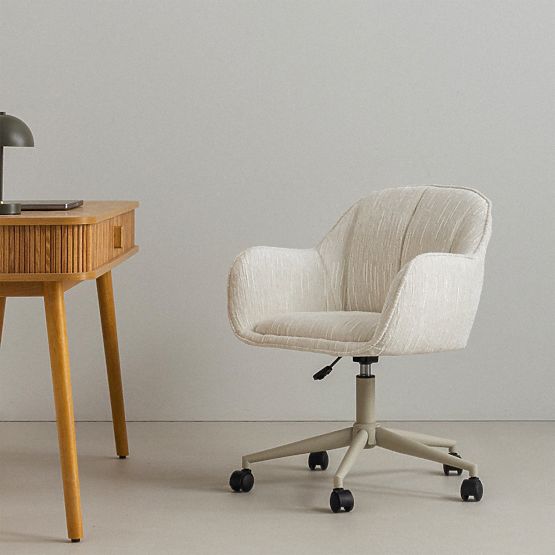 Otočná stolička Almeria, krémová/béžové nohy