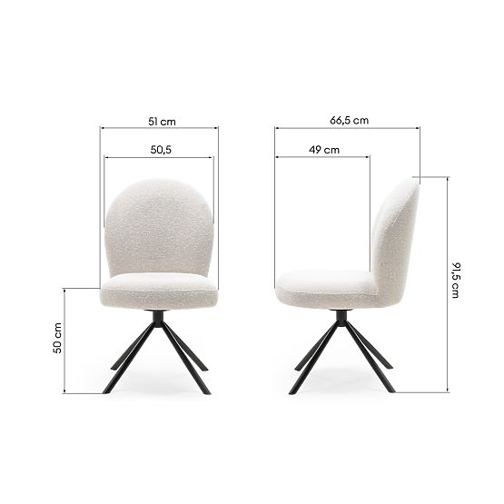 Otočná stolička Belize svetlo béžová, oblé tvary