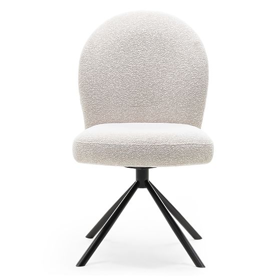 Otočná stolička Belize svetlo béžová, oblé tvary