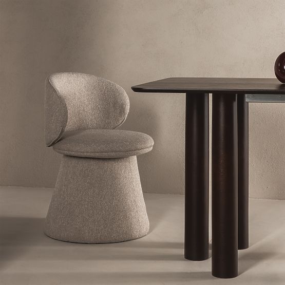 Otočná stolička Chamil béžovošedá, zaoblená