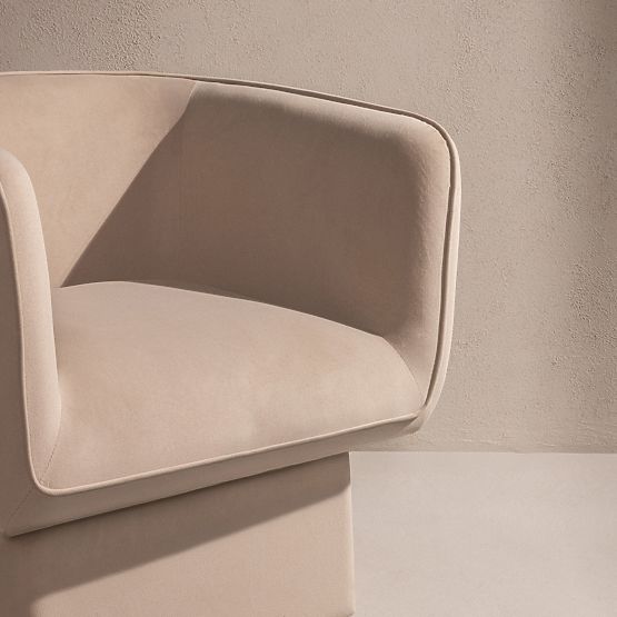 Otočná stolička One svetlo béžová, velúr