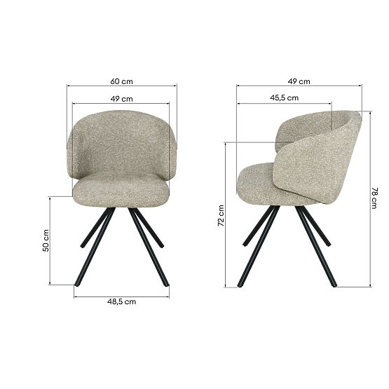 Otočná stolička Pearl mocha, čierne nohy