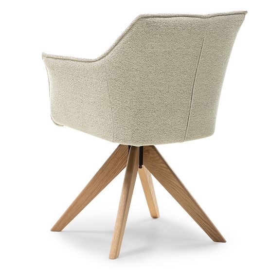 Otočná stolička Positano krémová, dub