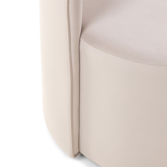 Otočná stolička Raval béžová, zamatová, zaoblená