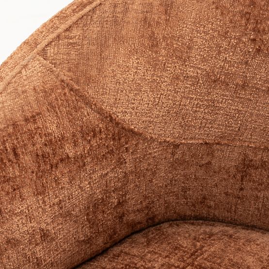 Otočná stolička Rumble medená, oblý tvar